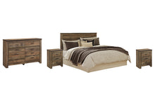 Load image into Gallery viewer, Trinell King/California King Panel Headboard with Mirrored Dresser and 2 Nightstands
