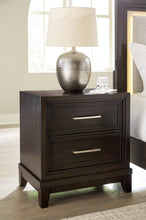 Load image into Gallery viewer, Neymorton Queen Upholstered Panel Bed with Mirrored Dresser, Chest and 2 Nightstands
