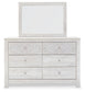 Paxberry King Panel Bed with Mirrored Dresser
