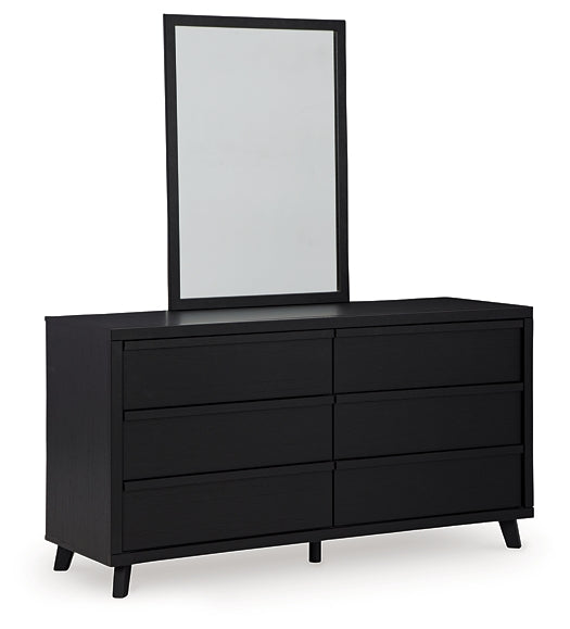 Danziar Queen Panel Headboard with Mirrored Dresser, Chest and Nightstand