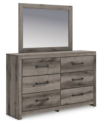 Graystorm Twin Panel Bed with Storage with Mirrored Dresser, Chest and Nightstand