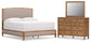 Sharlance California King Upholstered Panel Bed with Mirrored Dresser