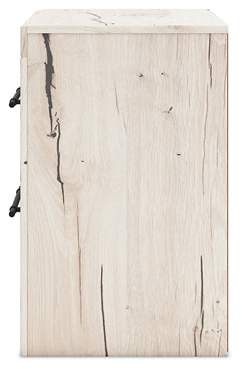 Lawroy King Panel Storage Bed with Mirrored Dresser, Chest and Nightstand