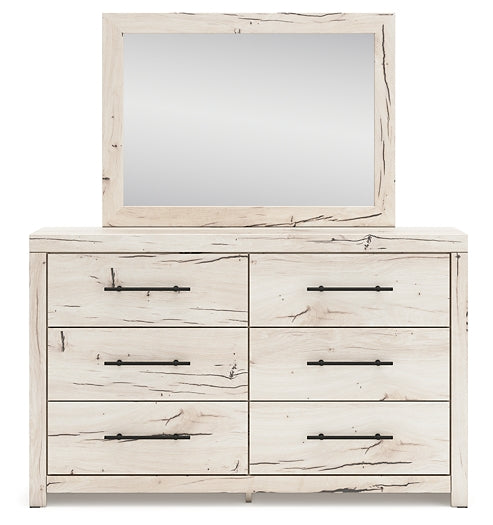 Lawroy Twin Panel Headboard with Mirrored Dresser and Nightstand