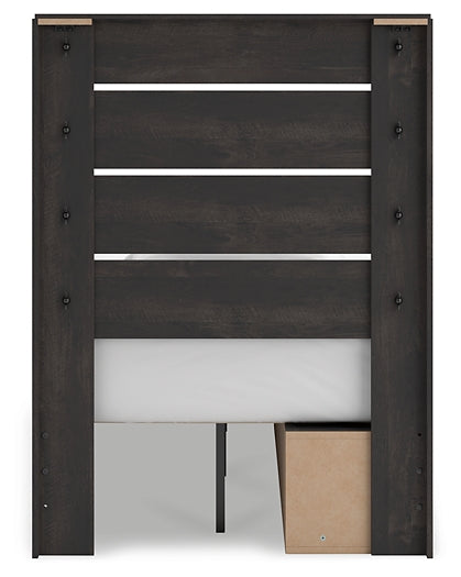 Hollivern Twin Panel Storage Bed, Dresser, Mirror, Chest and Nightstand