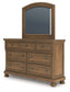 Feddinger King Panel Bed with Mirrored Dresser