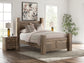 Rusticott Queen Poster Bed with Mirrored Dresser