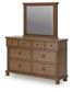 Rowlenstown King Poster Bed with Mirrored Dresser and Nightstand