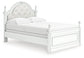 Kozlani Full Upholstered Panel Bed, Dresser, Mirror and Nightstand