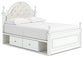 Kozlani Full Upholstered Panel Storage Bed, Dresser, Mirror and Nightstand