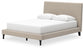Cielden Queen Upholstered Bed with Roll Slats, Dresser, Mirror, Chest and Nightstand