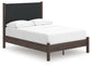 Pamytta Full Upholstered Panel Platform Bed, Dresser and Mirror