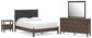 Pamytta Queen Upholstered Panel Bed, Dresser, Mirror and Nightstand