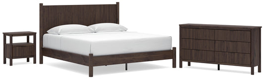 Pamytta King Panel Platform Bed, Dresser, Mirror and Nightstand