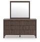 Pamytta Full Panel Bed, Dresser and Mirror