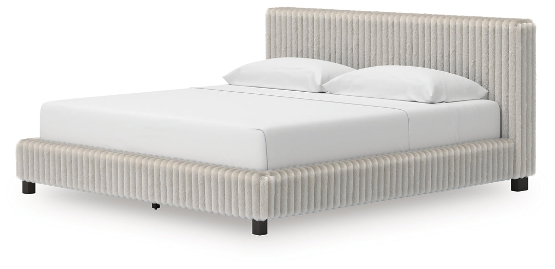 Zuraleus King Upholstered Bed, Dresser and Mirror