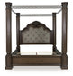 Maylee Queen Canopy Bed, Dresser, Mirror, Chest and Nightstand