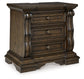 Maylee California King Canopy Bed, Dresser, Mirror, Chest and Nightstand