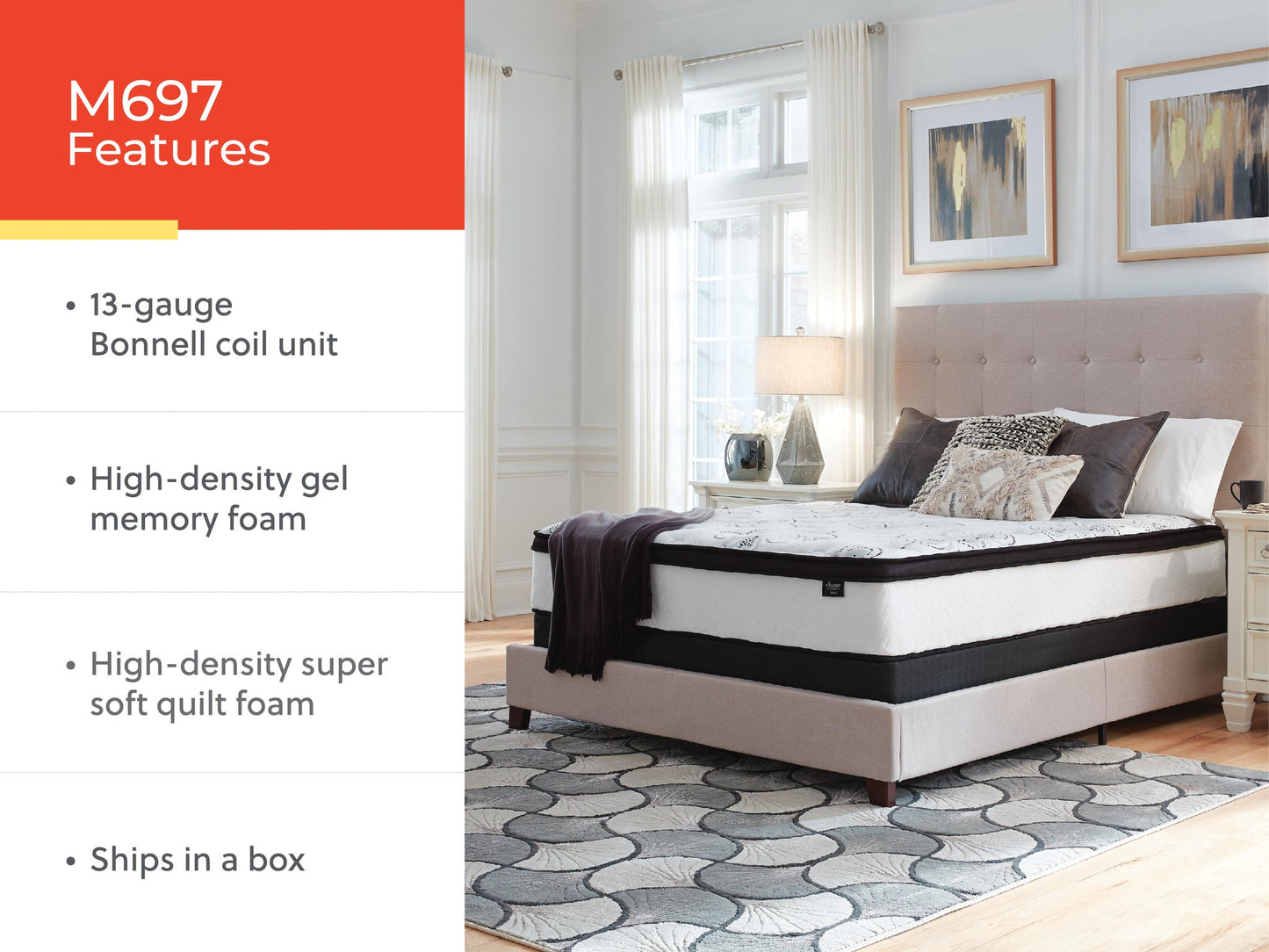 Ashley Express - Chime 12 Inch Hybrid  Mattress