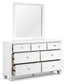 Fortman King Panel Bed with Mirrored Dresser, Chest and Nightstand