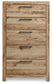 Hyanna Full Panel Bed with 1 Side Storage, Dresser, Mirror, Chest and Nightstand