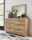 Hyanna Full Panel Bed with 1 Side Storage, Dresser, Mirror, Chest and Nightstand