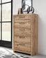 Hyanna Full Panel Bed with 1 Side Storage, Dresser, Mirror, Chest and Nightstand