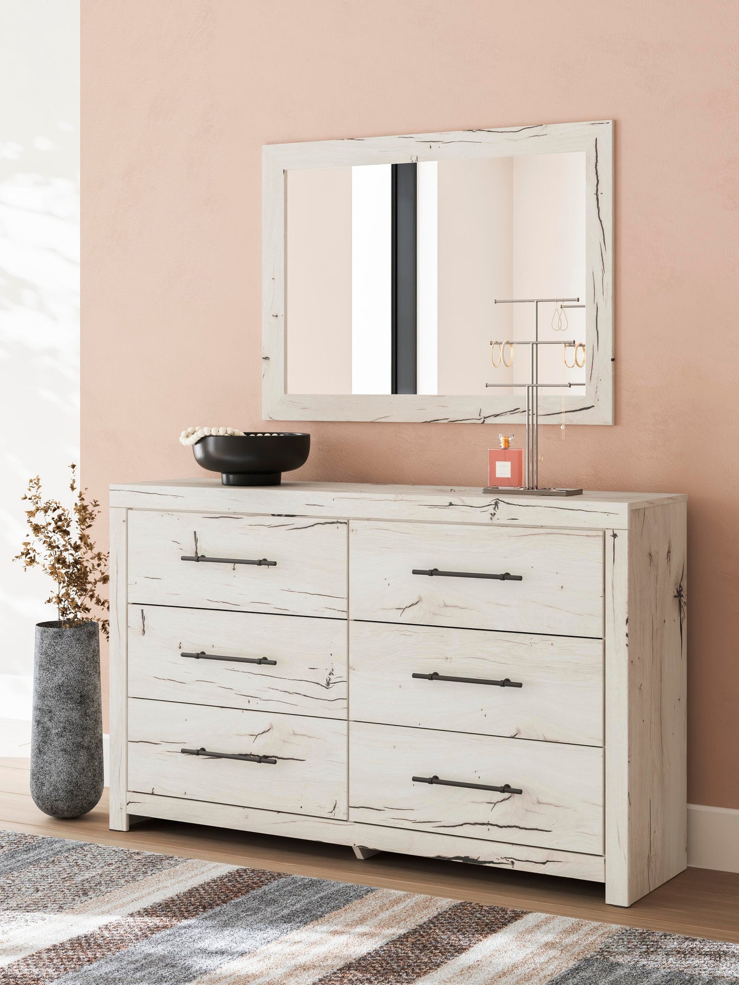 Lawroy Queen Panel Bed, Dresser, Mirror and Nightstand