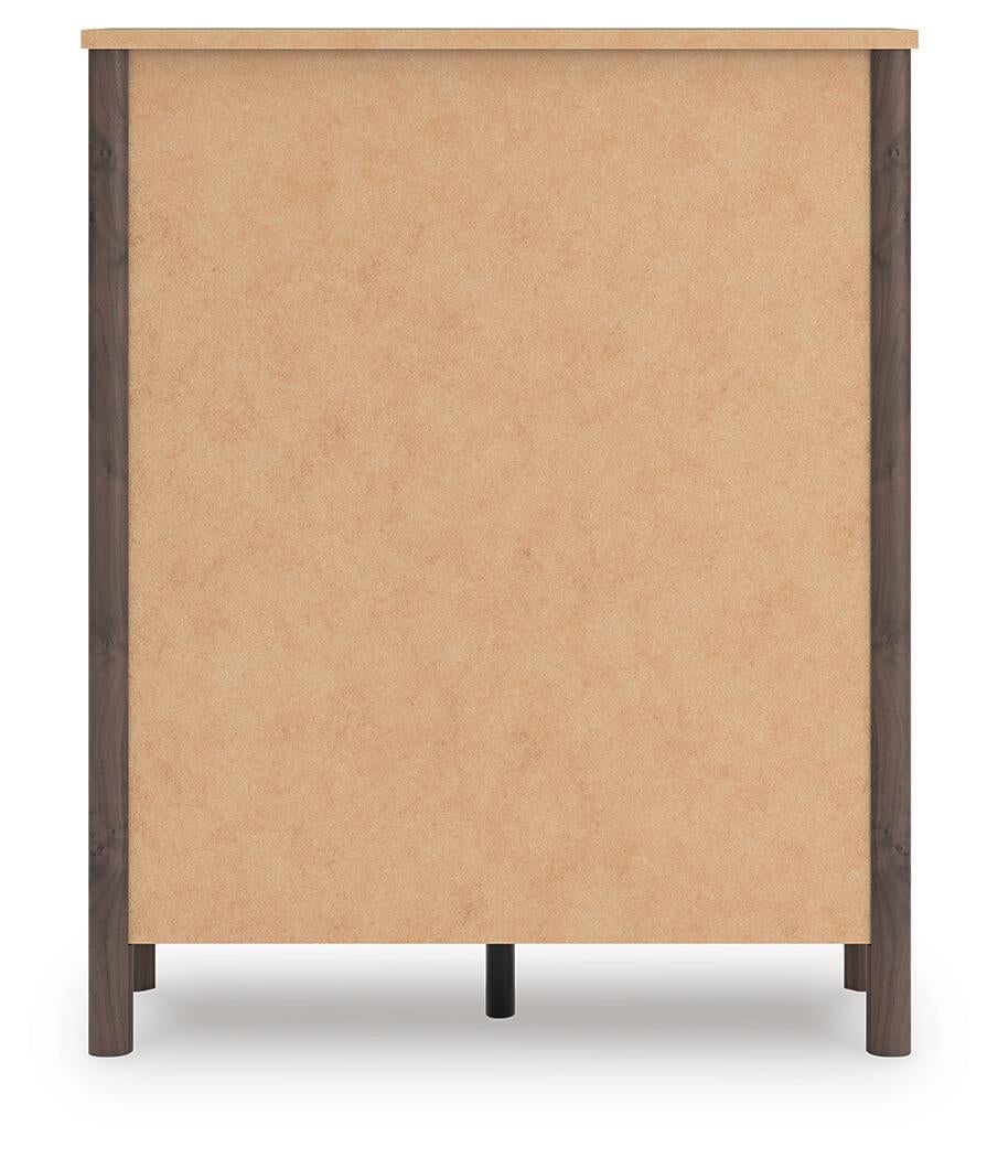 Cadmori Queen Upholstered Panel Platform Bed, Dresser, Mirror, Chest and Nightstand