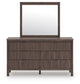 Cadmori King Upholstered Panel Bed, Dresser, Mirror, Chest and Nightstand