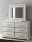 Birmonton King Upholstered Bed, Dresser, Mirror and Nightstand