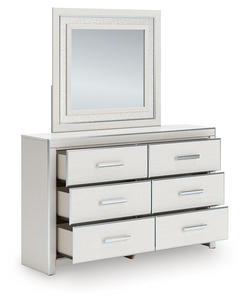 Birmonton Queen Upholstered Bed, Dresser, Mirror and Nightstand