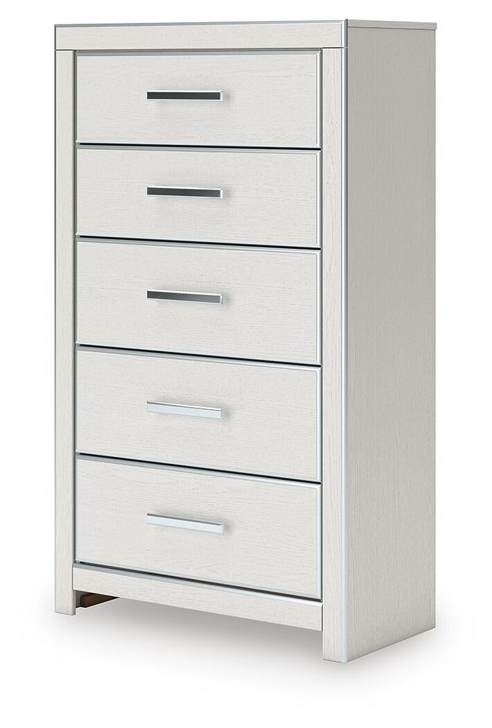 Birmonton King Upholstered Panel Bed, Dresser, Mirror, Chest and Nightstand