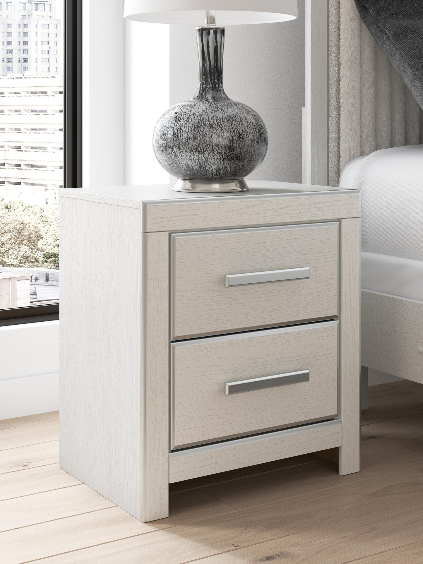 Birmonton King Upholstered Panel Bed, Dresser, Mirror, Chest and Nightstand