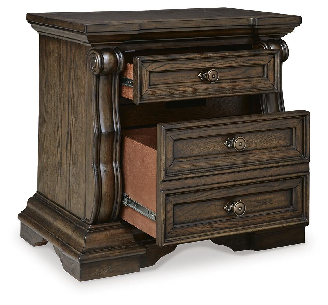 Maylee California King Canopy Bed, Dresser, Mirror and Nightstand