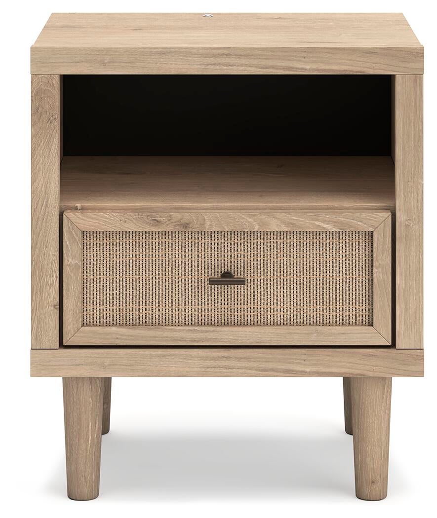 Cielden Full Upholstered Bed with Roll Slats, Dresser, Mirror and Nightstand