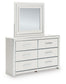 Birmonton Queen Upholstered Bed, Dresser, Mirror, Chest and Nightstand