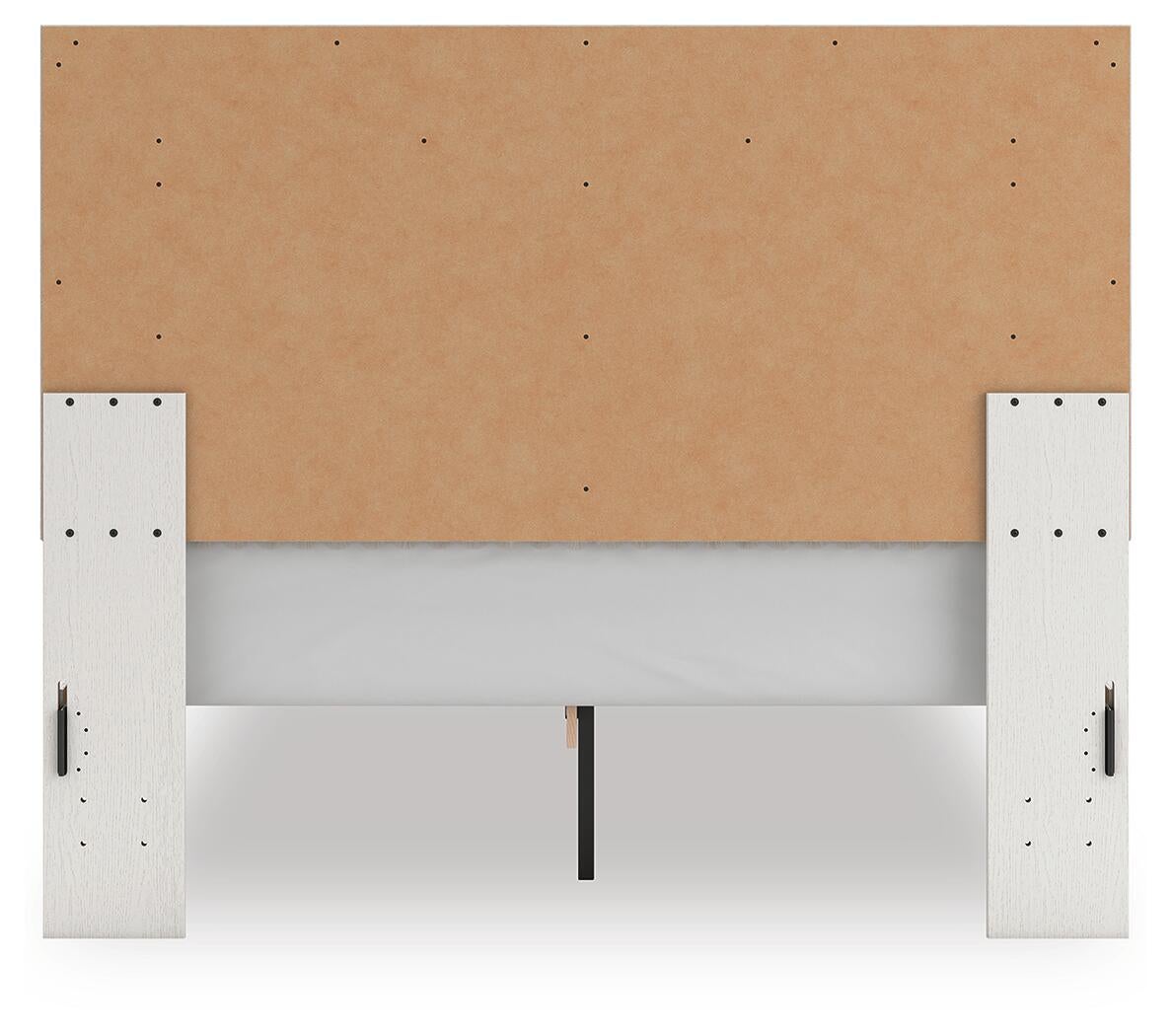Birmonton Queen Upholstered Panel Platform Bed, Dresser and Mirror