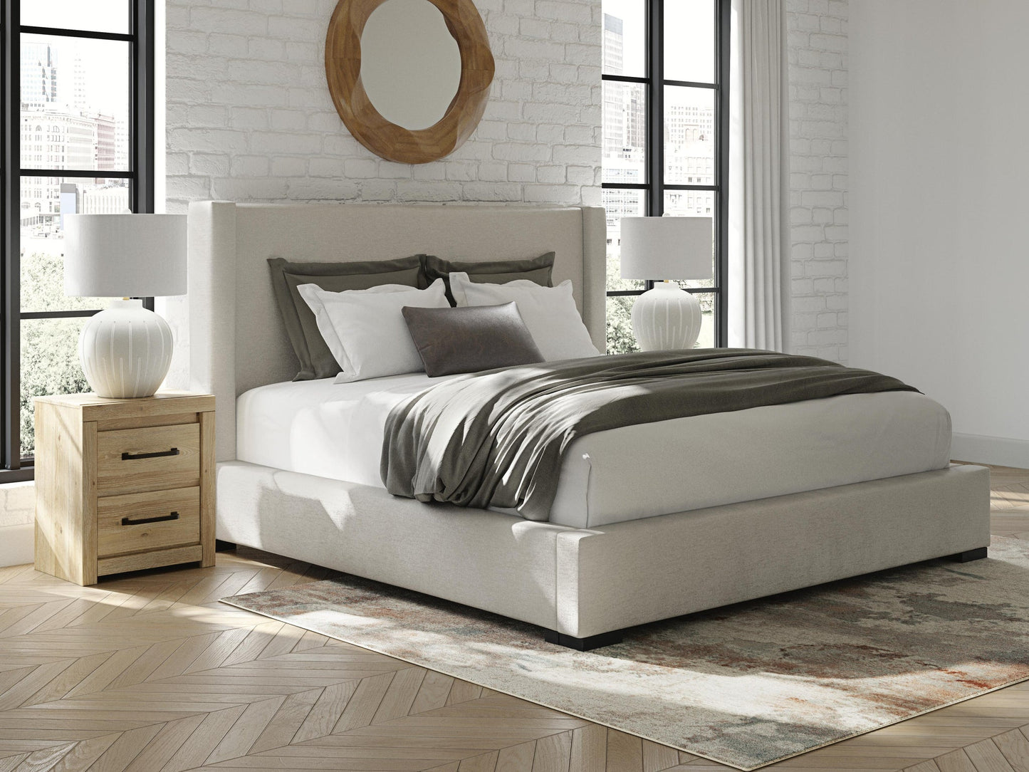 Brozmont King Upholstered Storage Bed