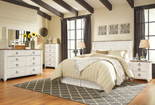 Load image into Gallery viewer, Willowton Queen/Full Panel Headboard with Mirrored Dresser, Chest and Nightstand
