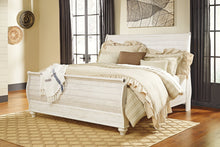 Load image into Gallery viewer, Willowton  Sleigh Bed With Mirrored Dresser, Chest And 2 Nightstands
