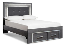 Load image into Gallery viewer, Lodanna Queen Panel Bed with 2 Storage Drawers with Mirrored Dresser and Chest
