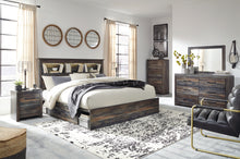 Load image into Gallery viewer, Drystan King Bookcase Bed with 2 Storage Drawers with Mirrored Dresser, Chest and 2 Nightstands
