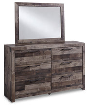 Load image into Gallery viewer, Derekson King Panel Bed with 2 Storage Drawers with Mirrored Dresser and 2 Nightstands
