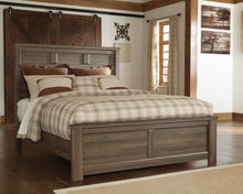 Load image into Gallery viewer, Juararo Queen Panel Bed with Mirrored Dresser
