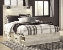 Load image into Gallery viewer, Cambeck Twin Panel Bed with 4 Storage Drawers with Mirrored Dresser and Chest
