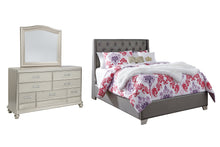 Load image into Gallery viewer, Coralayne Full Upholstered Bed with Mirrored Dresser
