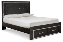 Load image into Gallery viewer, Kaydell Queen Panel Bed with Storage with Mirrored Dresser and 2 Nightstands
