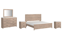 Load image into Gallery viewer, Senniberg King Panel Bed with Mirrored Dresser and 2 Nightstands
