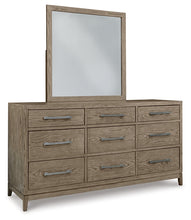 Load image into Gallery viewer, Chrestner California King Panel Bed with Mirrored Dresser and Chest
